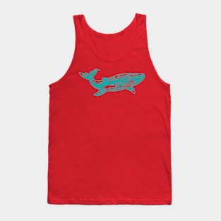 Elegant Teal Blue Humpback Whale Tank Top